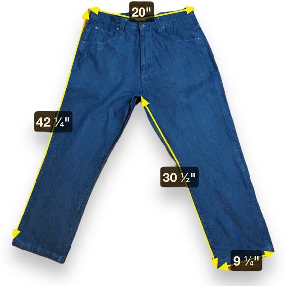 Sakima A Jeans Mens Blue Dark Wash Wide Leg Straight Size 40/30 ALTERED - Picture 6 of 6